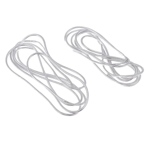 2pcs Holográfica Elástico Mylar Cord Flash Atado Material Herramienta de Bricolaje , Plata, 192 cm DYNWAVEMX Cordón de Mylar holográfico
