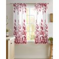 thumbnail image 4 of Pink Red Eucalyptus Leaves Sheer Curtains 54 Inch Length 2 Panels Set for Living Room/Bedroom, Watercolor Spring Summer Botanical Kitchen Curtains Grommet Curtains Window Treatments 42"x54"x2, 4 of 7