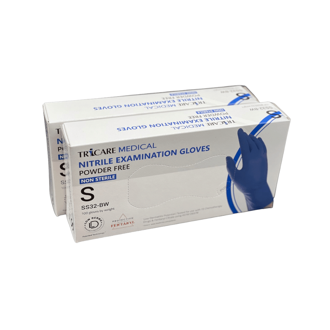 TRICARE Medical Nitrile Gloves, Small, 200 Count, Berry Blue, Latex and PowderFree, 3.5 Mil
