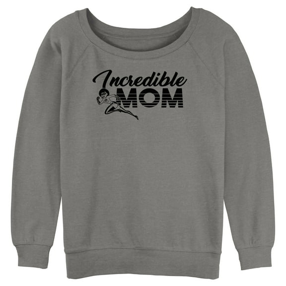 Junior's The Incredibles Incredible Elastigirl Mom  Sweatshirt Gray Heather X Large