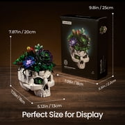 SupreOwls Succulent Skull Building Block Sets, 1079 Pcs Gothic Flower Pot Model For Adults, DIY Creative Plant Decor, Home Desk Decoration Gift Idea