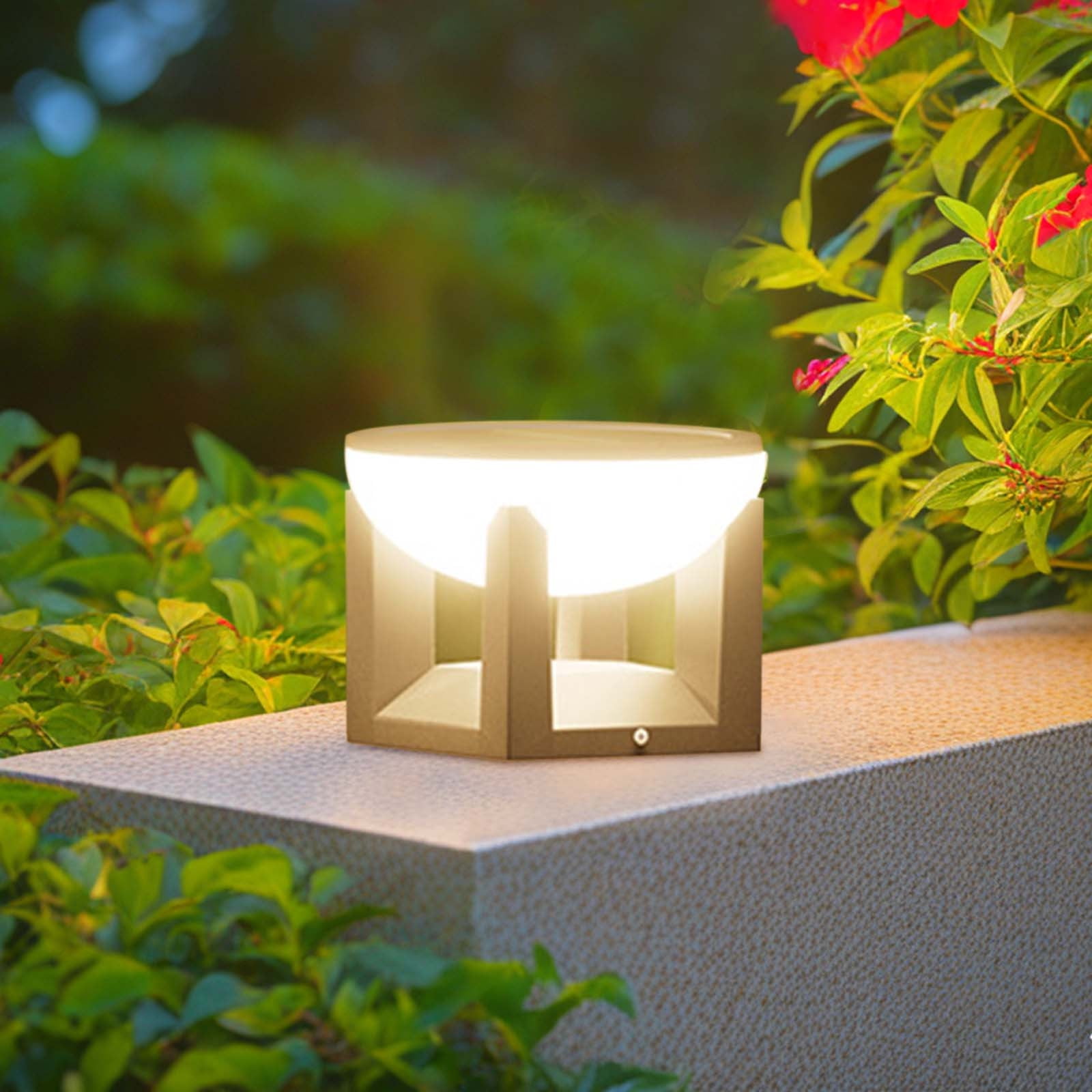 Solar Post Light, Outdoor Waterproof for Garden, Modern Led Column Lights for Villa Fence, Solar Powered Post Lamp with Warm Light