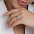 thumbnail image 4 of ANGARA Natural Classic Solitaire Oval Emerald Promise Ring in 14K Rose Gold for Women (Size-5x4mm) | May Birthstone, Birthday, Anniversary, Jewelry Gift for Women | Natural Emerald Ring, 4 of 11