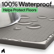 GORILLA GRIP Silicone Pet Feeding Mat, 100% Waterproof, Protects Floors, 18.5x11.5 Gray