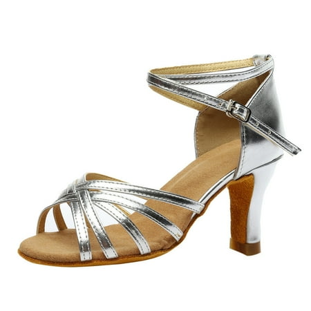 

〖Yilirongyumm〗 Silver 36 Sandals Women Fashion Latin Dancing Shoes Women Salsa Ballroom Dance Sandals Prom Women s Sandals