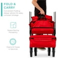 thumbnail image 2 of Wubio Collapsible Folding Outdoor Utility Wagon with Canopy Garden Cart for Beach, Picnic, Camping, Tailgates w/Removable Canopy, Detachable Pockets, 150lb Weight Capacity - Red, 2 of 8