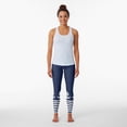 thumbnail image 4 of Nautical Navy Blue Stripes and White Anchor Leggings workout shorts sporty leggings woman, 4 of 6