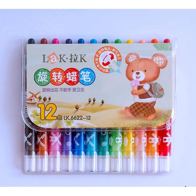 Belita Amy 12 colores no sucios mano crayones cortos dibujo para niños cepillo para colorear// kaili Sencillez