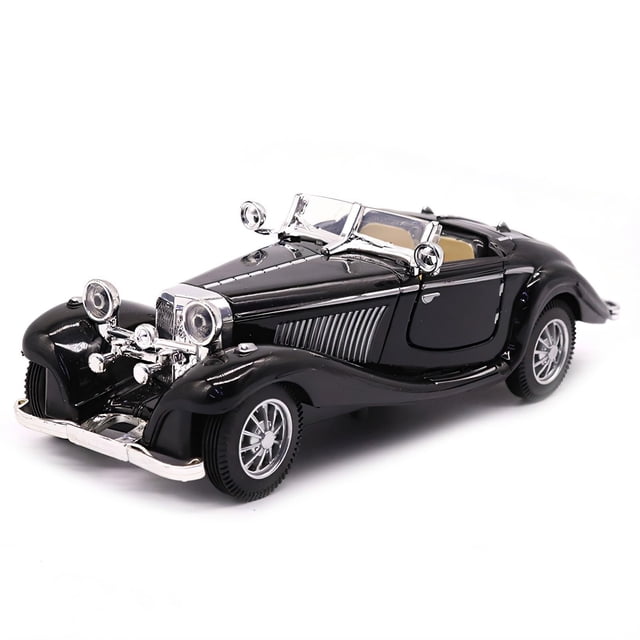1:28 Escala Pullback Diecast Metal Antiguo Modelo Clásico Coches Regalos de Juguete Coleccionables (Longitud Negra 6.5In/16.8Cm)