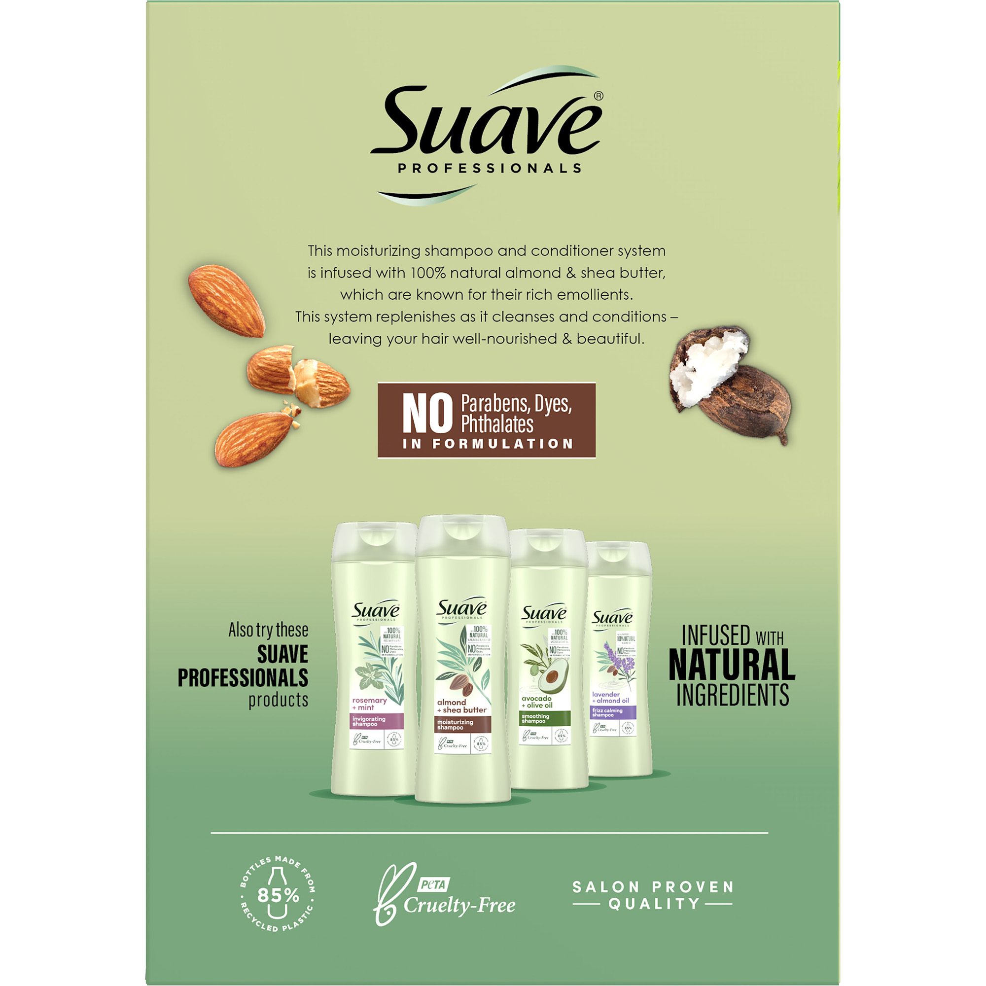 Suave Professionals Moisturizing Shampoo and Conditioner Set, Almond & Shea Butter, 28 fl oz, 2 Pack - image 3 of 13