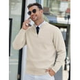 thumbnail image 3 of COOFANDY Mens Zipper Sweater Slim Fit Casual Dress Sweaters Pullovers Long Sleeve Golf Sweater, 3 of 6