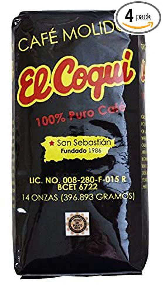 Cafe El Coqui - El Coqui Coffee|Puerto Rican Medium Roast Ground Coffee - 2 pounds VALUE PACK (4 - 8oz Packs)