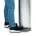 thumbnail image 3 of Glad Kitchen Trash Can, 12 Gallon Stainless Steel Slim Step Garbage Bin with Grey Lid, Silver, 3 of 7