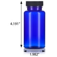 thumbnail image 4 of JUVITUS 5 oz Cobalt Blue Plastic PET Packer Bottles with Black Ribbed Lid (3 pack) + Labels, 4 of 4