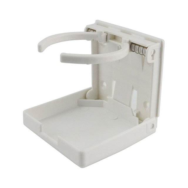 Folding Cup Holder Universal Stable Bottle Bracket Vehicle RV Marine Boat Drinks Rack Modified Component Organization Fittings White Spring Adjustment