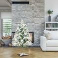 thumbnail image 3 of 1.5ft Prelit Snow Flocked Artificial Hinged Slim Pencil Christmas Tree with Warm White Lights, Flocked Pencil Spruce Tree, Perfect Decoration Choice for Xmas Holiday, 1.5 FT, Flocked Green, 3 of 5