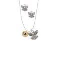 thumbnail image 2 of Delight Jewelry Goldtone Disc 1/2'' Initial - w - Silver tone Guardian Angel Charm Necklace and Stud Earrings, 2 of 4