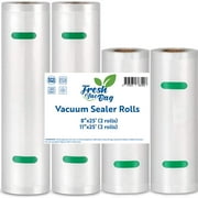 Four Rolls (2x 11"x25'   2x8"x25') Food Saver Vacuum Sealer Rolls Freezer Bags Rolls for Seal a Meal,Food Saver Vacuum Sealer Fits Inside Storage Area Sous Vide Vacuum, Cut to Request Size Roll