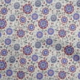 thumbnail image 1 of oneOone Polyester Spandex Off White Fabric Asian Suzani Sewing Material Print Fabric By The Yard 56 Inch Wide, 1 of 5