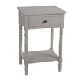 thumbnail image 1 of 27 in. Single Drawer End Table with Turned Legs, Matte White, 1 of 1
