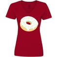thumbnail image 3 of Inktastic White Donut with Sprinkles Women's V-Neck T-Shirt, 3 of 5