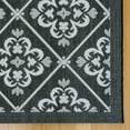 thumbnail image 3 of Gertmenian Paseo Bran Transitional Damask Black and White Outdoor Area Rug, 5x7, 3 of 8
