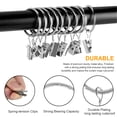 thumbnail image 2 of 50/25pcs Curtain Rod Ring Clips with Hook, Rustproof Metal Drapery Ring Hanger Clips with Eyelets, Curtain Rods Hangers Rings, 1.26in Interior Diameter 1.5in Outside Diameter, Black/Silver, 2 of 8