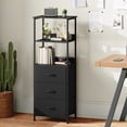 thumbnail image 6 of Eunos 6 Tier Black Bookcase with Drawers, 3 Removable Drawer Ladder Bookshelf, Bedroom Study, 6 of 7
