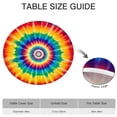 thumbnail image 6 of Colorful Rainbow Tie Dye Spiral Pattern Round Fitted Tablecloth with Elastic Edge,Dining Table Cover Waterproof,Outdoor Round Tablecloth for Camping,Dining,Indoor and Outdoor, 6 of 7