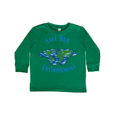 

Inktastic Save Our Environment Earth Butterfly Gift Toddler Boy or Toddler Girl Long Sleeve T-Shirt