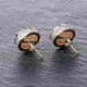 thumbnail image 4 of Aretes Para Hombre 14K Gold Plated 925 Sterling Silver Iced out CZ Hypoallergenic Round Screw Back Stud Earrings for Men, 4 of 4