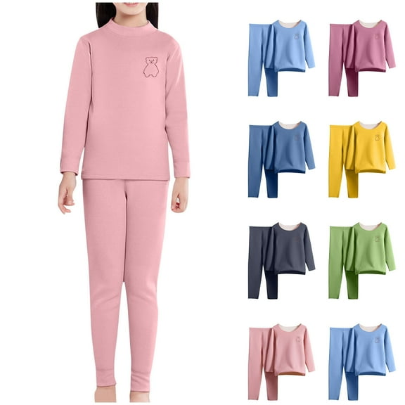 Girls' Sleepwear Agkizg 2-Piece Girls' Pajama Sets,Kids Nightwear Loungewear Clothes Set,Print Conditioning Clothes Two Piece Set Newborn Underwear Thin Set