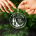 thumbnail image 5 of Ornaments by Design First Christmas as Mr. and Mrs Ornament 2025 Couple's Keepsake Gift 3X3 Glass Ornament, 5 of 6