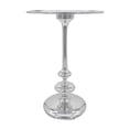 thumbnail image 2 of Mesa auxiliar Benzara 58 cm de aluminio, redonda, tallada, plata, 2 of 6