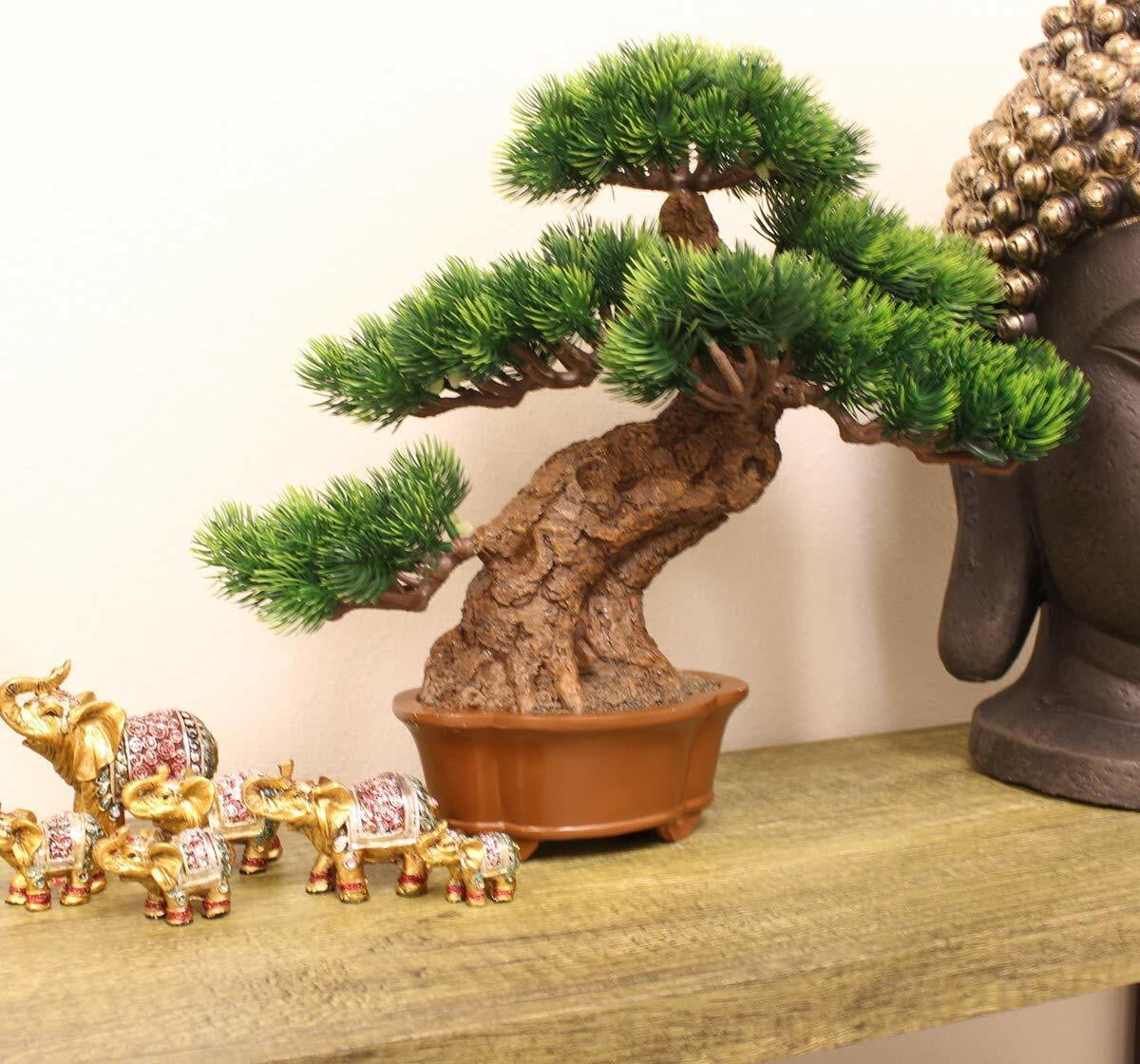 LS02548 Japanese Bonsai Pine Tree Artificial Faux Potted Plants