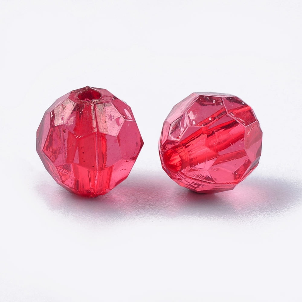 Transparent Acrylic Beads Faceted Round Mixed Color 8x8mm Hole: 1.5mm about 2000pcs/500g DIY
