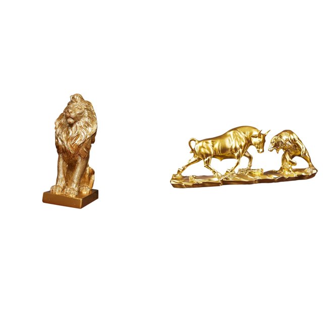 Figura de león,Estante con estatua de león para escritorio,oficina,decoración del hogar,Estatua de escritorio,Figura decorativa de pelea de toros y osos,Colecciones de esculturas de