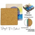 thumbnail image 4 of Inkdotpot Set of 6 Drink Coasters DecorativeNon,SlipCork Base4-inch Square PrintedCoastersEasy Clean- Lake Quote, 4 of 8