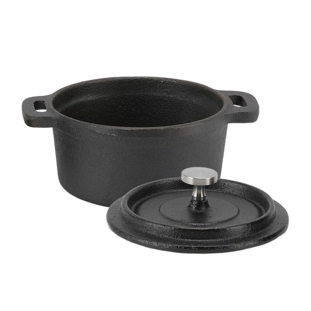 Thickened Ergonomic Handle Insulation Dutch Oven Double Traditional Style Cast Iron Cooking Pot with Lid