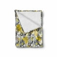 thumbnail image 2 of Grey and Yellow Soft Flannel Fleece Throw Blanket, Hand Drawn Sketchy Geometrical Retro Modern Circles Image Illustration, Cozy Plush for Indoor and Outdoor Use, 60" x 80", White Beige, by Ambesonne, 2 of 6