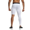 thumbnail image 3 of Xmarks Men's Single Leg Tight Sports Pants  1/2 One Leg Compression Tights Full Length for Basketball Comfy Single Leg Solid Color Long Pants Sports Base Layer Leggings, 3 of 7