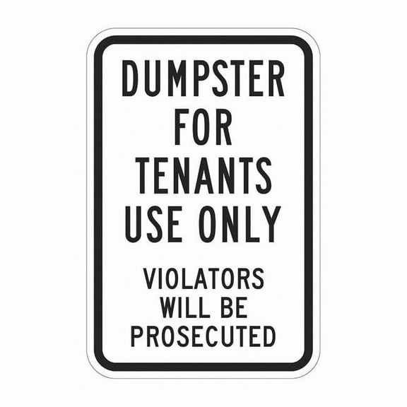 Lyle Reflective Dumpster Sign,18x12in,Alumin T1-1687-EG_12x18