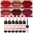 thumbnail image 1 of Set de pintalabios BINGBRUSH, 6 colores, vino tinto mate, de larga duración, 1 of 8