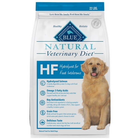 Blue Buffalo Veterinary Diet HF Hydrolyzed Food Intolerance Dry Dog Food Salmon 22-lb. Bag