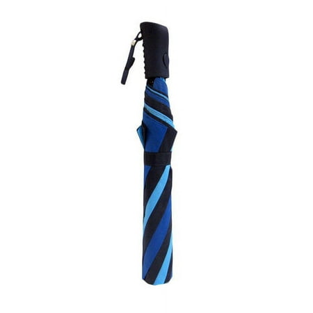 Folding Umbrella, Navy/Blue/Turquoise