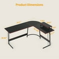 thumbnail image 2 of CubiCubi 59x47 inch L Shaped Gaming Desk Computer Office Desk, Corner Desk with Large Monitor Stand for Home Office Study Writing Workstation, Black Carbon Fiber, 2 of 6