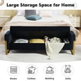 thumbnail image 5 of Aemeios 67" Velvet Storage Bench for Bedroom End of Bed with Single Lid Storage and Gold Legs, Black, 5 of 7