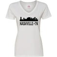 thumbnail image 3 of Inktastic Nashville Tennessee City Skyline Women's V-Neck T-Shirt, 3 of 5