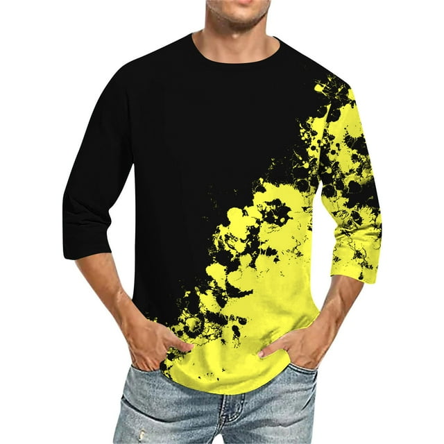 Birdeem Chemises pour Hommes Imprimé Col Rond Mode Décontractée Manches Courtes Blouses