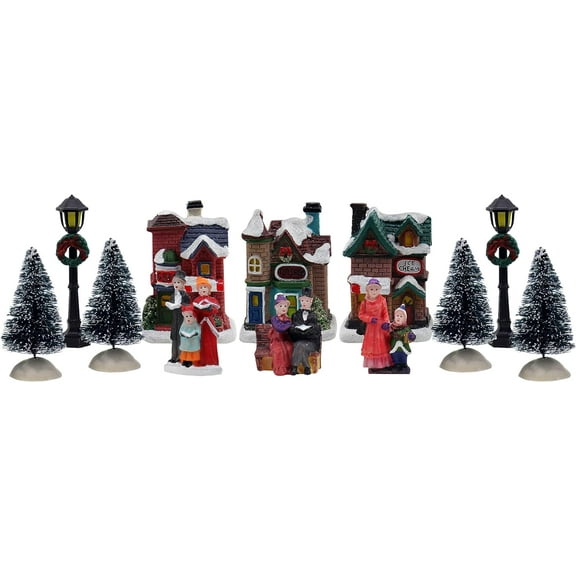 Scene Christmas Village Figurines Decoration Set - Perfect Addition to Your Christmas Indoor Decorations & Snow Village Displays - A Thoughtful Gift for Your Loved Ones